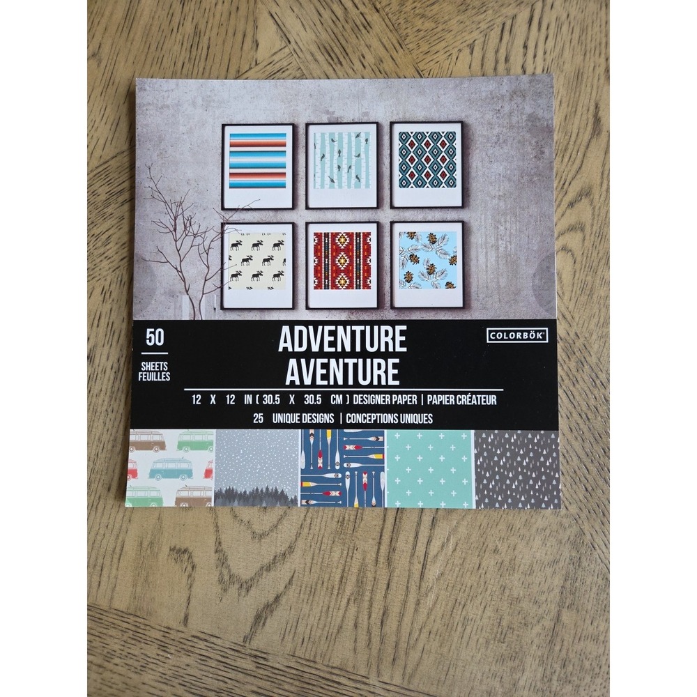 Colorbok Scrapbook Paper 12X12"  Paper New Cardstock Adventure  New 50 Sheets